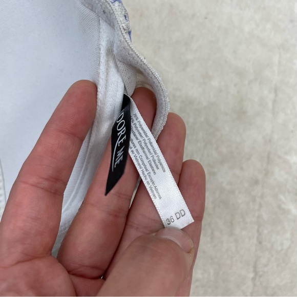 ⛔️SOLD⛔️Adore Me White & Purple Floral Lace Padded Racerback Underwired Bra Size - Picture 4 of 8